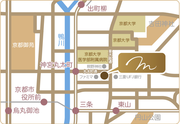 京都市左京区聖護院 美里歯科へのアクセスマップ