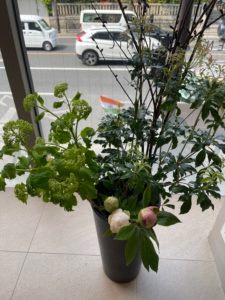 美里歯科 京都市左京区聖護院の待合室のお花